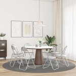 vidaXL Chaise pliante 8 pc Simili cuir Blanc et Gris 48 x 43 5 x 81 cm