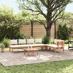 vidaXL Ensemble de banc de jardin avec coussin 5 Pièces Marron  Crème