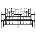 vidaXL Cadre de lit métal sans matelas avec pied de lit noir 150x200cm