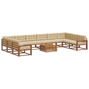 vidaXL Ensemble de canapés d'extérieur 11 Pièces Naturel et Beige