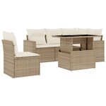 vidaXL Salon de jardin avec coussins 6 Pièces beige résine tressée