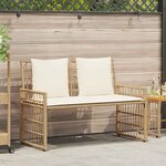 vidaXL Banc extérieur 2 -Seater 116 x 55 x 82 cm Acier et Rattan Poly