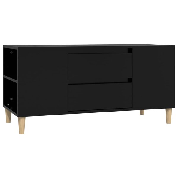 vidaXL Meuble TV Noir 102x44 5x50 cm Bois d'ingénierie