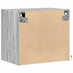 vidaXL Tables de chevet murales avec lumières LED 2 Pièces sonoma gris