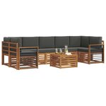 vidaXL Ensemble de canapés d'extérieur 8 Pièces Naturel et Anthracite