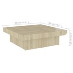 vidaXL Table basse chêne sonoma 90x90x28 cm bois d'ingénierie