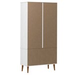 vidaXL Armoire à vitrine MOLDE Blanc 90x35x175 cm Bois de pin massif