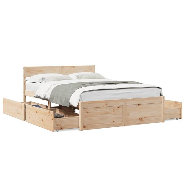vidaXL Cadre de lit sans matelas 120x200 cm bois de pin massif