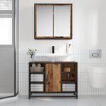 vidaXL Ensemble de mobilier de salle de bain 2 Pièces Bois Ancien