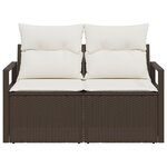 vidaXL Canapé de jardin avec coussin 120 x 62 x 69 cm polyrotin