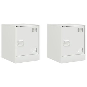 vidaXL Tables de chevet 2 Pièces blanc 34 5x39x44 cm acier