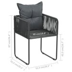 Vidaxl salon de jardin 5 pièces pvc résine tressée noir