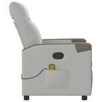 vidaXL Fauteuil de massage inclinable gris nuage tissu