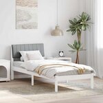 vidaXL Cadre de lit Blanc et gris clair 80 x 200 cm Bois massif en pin