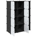 vidaXL Armoire modulaire 9 compartiments noir et blanc 109x36 5x143 cm