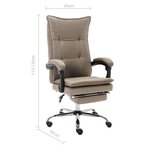 vidaXL Chaise de bureau Taupe Tissu