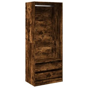 vidaXL Garde-robe chêne fumé 80x50x200 cm bois d'ingénierie