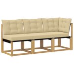 vidaXL Canapé d’extérieur milieu et coin avec coussin 3 Pièce Blanc