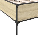 vidaXL Cadre de lit chêne sonoma 160x200 cm bois d'ingénierie et métal