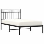 vidaXL Cadre de lit métal sans matelas avec tête de lit noir 100x190cm