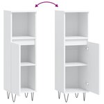 vidaXL Armoire de salle de bain blanc 30x30x100 cm bois d'ingénierie