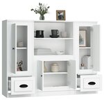 vidaXL Buffets 3 Pièces blanc bois d'ingénierie