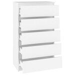 vidaXL Commode Blanc 60x36x103 cm Bois d'ingénierie