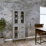 vidaXL Buffet haut Sonoma gris 69 5x34x180 cm Bois d'ingénierie