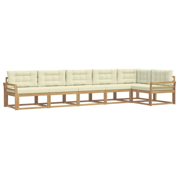 vidaXL Ensemble de canapés d'extérieur 4 pc Blanc et crème Polyester