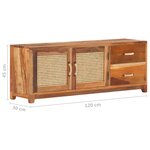 vidaXL Meuble TV 120x30x45 cm Bois de récupération massif