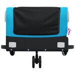 vidaXL Remorque de vélo noir et bleu 30 kg fer