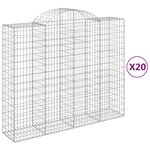 vidaXL Paniers à gabions arqués 20 Pièces 200x50x160/180 cm Fer galvanisé