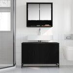 vidaXL Cabinet de salle de bain avec porte Chêne noir 90 x 33 x 60 cm