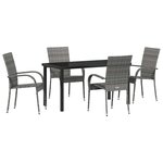 vidaXL Ensemble de salle à manger pour jardin 5 Pièces Gris Poly rotin