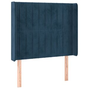 vidaXL Tête de lit avec oreilles Bleu foncé 103x16x118/128 cm Velours