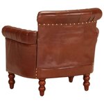 vidaXL Fauteuil Marron Cuir de chèvre véritable