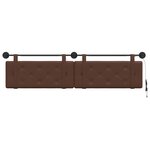 vidaXL Tête de lit suspendue Avec lumière LED Marron Simili cuir