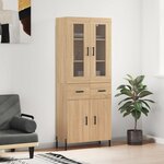 vidaXL Buffet haut Chêne sonoma 69 5x34x180 cm Bois d'ingénierie