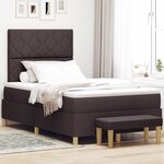 vidaXL Lit à ressorts avec matelas et banc brun foncé 120x200 cm en tissu