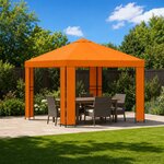 vidaXL Pavillon 3 x 3 m Orange Polyester et Acier 190 gsm