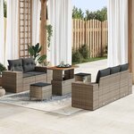 vidaXL Ensemble de canapé de jardin Manuel 8 Pièces Gris 90 x 55 x 71 cm