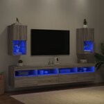 vidaXL Meubles TV avec lumières LED 2 Pièces sonoma gris 30 5x30x60 cm