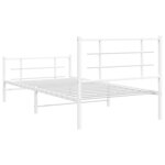 vidaXL Cadre de lit métal avec tête de lit/pied de lit blanc 107x203cm