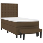 vidaXL Sommier à lattes de lit avec matelas Marron foncé 100x200 cm