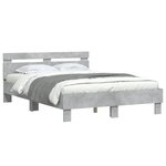 vidaXL Cadre de lit sans matelas gris béton 120x190 cm