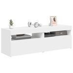 vidaXL Meubles TV avec lumières LED 2 Pièces Blanc 60x35x40 cm