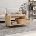 vidaXL Table basse Chêne sonoma 90x49x45 cm Bois d'ingénierie