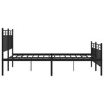 vidaXL Cadre de lit métal sans matelas avec pied de lit noir 140x190cm