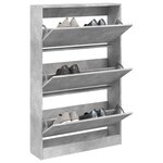 vidaXL Armoire à chaussures gris béton 80x21x125 5cm bois d'ingénierie