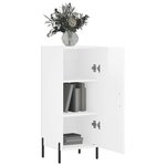 vidaXL Buffet Blanc brillant 34 5x34x90 cm Bois d'ingénierie